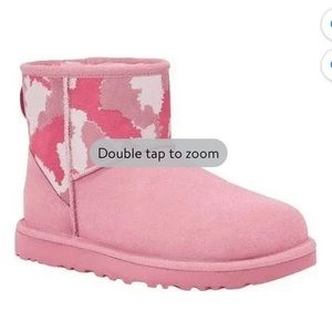 UGG Women's Classic Mini Pink Jagged Camo Suede Winter Boots